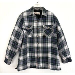 Trails End Shirt Jacket Mens Large Shacket Button Up Lined Outdoor Cabincore